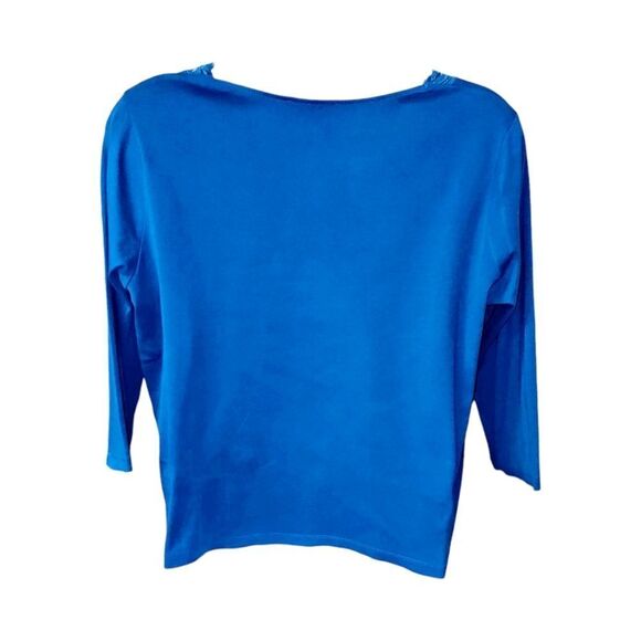 JONES NEW YORK SIGNATURE Women's Plus Size Royal Blue Lace V- Neck Top Size 2X - Picture 6 of 10